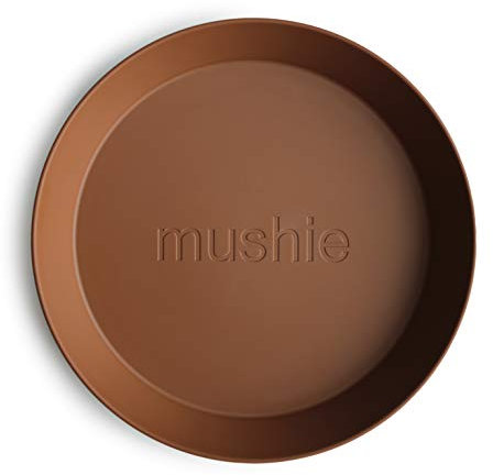 mushie Platos Redondos para Niños | Set de 2 | Reutilizables libres de BPA | Aptos para lavavajillas y microondas | Fabricados en Dinamarca | Caramel