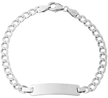 amor Damen-Armband Identarmband 19 cm gravierbar 925 Silber rhodiniert inkl. Wunschgravur