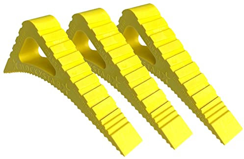 Pekasa Door Stopper and Window Stopper, Award Winning Design Heavy Duty Rubber Door Stops, Works on Any Floor Surface Any Door Type, Door Wedge Stop in Modern Stylish Colors (Canary Yellow, 3 Pa