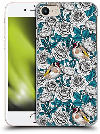 Head Case Designs Offizielle Katerina Kirilova Weiße Rose & Vögel Blumige Muster Harte Rueckseiten Handyhülle Hülle Huelle kompatibel mit Apple iPhone 7/8 / SE 2020 & 2022