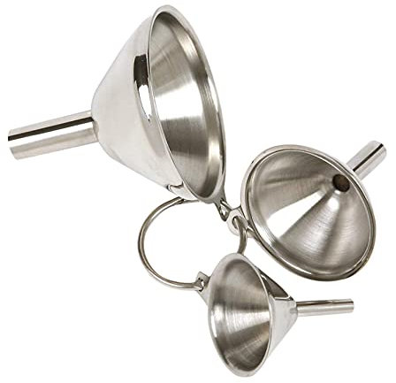 Entonnoir En Acier Inoxydable, 3 Pièces Mini Entonnoir Inox Entonnoirs De Cuisine En Acier Inoxydable Avec Poignées Mini Entonnoir en Métal pour Le Transfert De Fluide Liquide Huile Poudre Confitures
