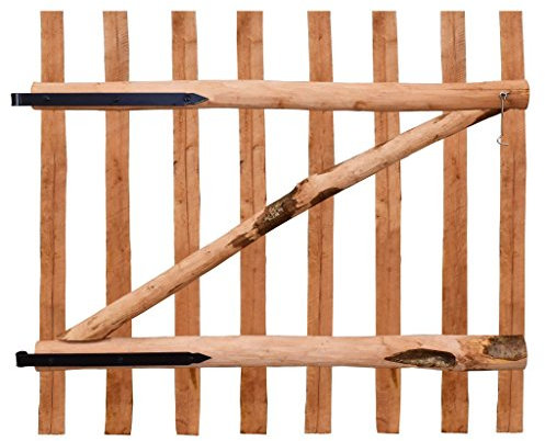 MOONAIRY Portail de Jardin Porte de Clôture Portillon de Jardin Porte de Jardin Portillon de Patio Porte de Terrasse Extérieur Portillon de clôture Bois de noisetier imprégné 100 x 90 cm