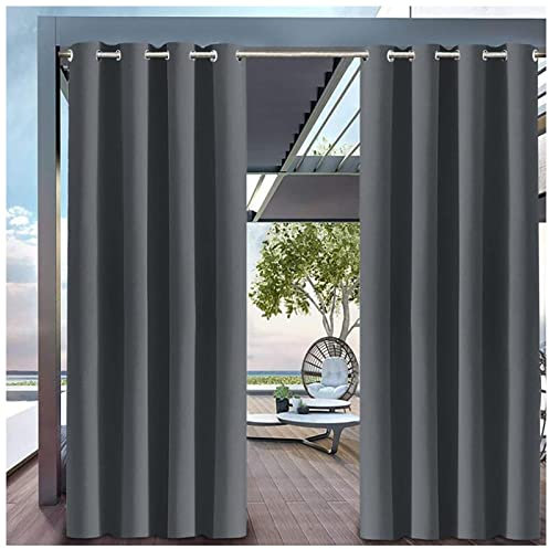 KCYXSMAX Outdoor Vorhang Wasserdicht mit Ösen Sichtschutz Sonnenschutz Outdoor Vorhänge 1 Stücke B132*H213cm Blickdicht Outdoor Gardine für Balkon Terrasse Veranda Pergola Gartenlaube