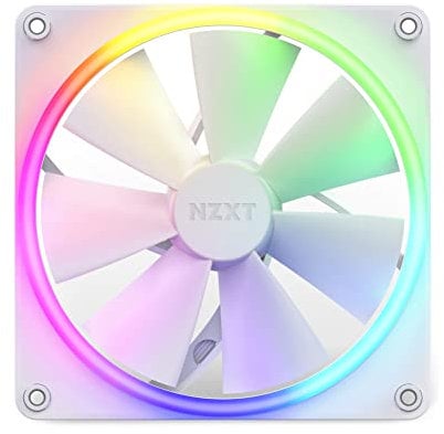 NZXT F140 RGB Fans - RF-R14SF-W1 - Advanced RGB lighting customization, Single (RGB fan and controller REQUIRED AND NOT INCLUDED) - Fan x 140 mm, 14 x 14 x 2.6 cm, White