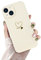 Newseego Case Compatible with iPhone 14, Cute Gold Love-Heart Pattern iPhone 14 Case for Women and Girls Soft Liquid Silicone Flexible Shockproof Protective Cover Case for iPhone 14(6.1-Inch)-White