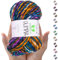 MeriWoolArt Merino Wolle zum Stricken – 100 m Mehrfarbige Dicke Weiche Merinowolle zum Stricken für Pullover Jacken – XXL Handstrickwolle – Voluminöse DIY Wolle für Schals Decken Tücher Geschenke