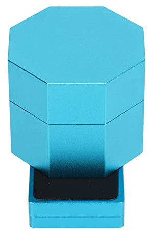 Keenso Achteckiges Billard-Kreide-Etui-Set, Magnetischer Billard-Queue-Kreide-Box-Halter mit Geräuschlosem, Festem Clip (Blau)