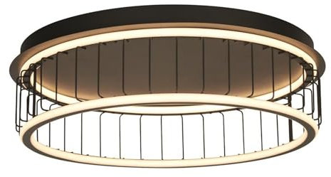 Circolo LED-Deckenleuchte Cage, schwarzes Metall