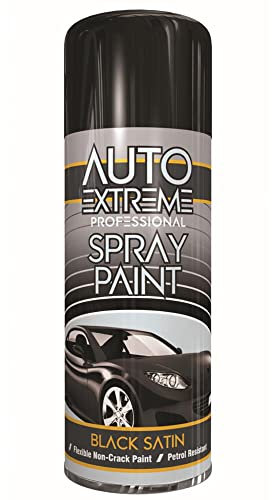 AHS Black Satin Spray Paint 400ML - Auto Extreme Satin Finish Paints - Multipurpose Aerosol Spray Paint - Hard Wearing & Crack Resistant - Automotive Paint Sprayer - Exterior Paints - 400ML (2)