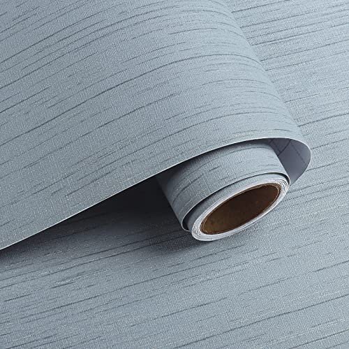 VaryPaper Blue Faux Grasscloth Peel and Stick Wallpaper40cmx200cm Linen Textured Fabric Contact Paper for Kitchen Countertop Lining Paper for Wall Sticky Back Wallpaper for Living Room Furniture Wrap