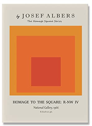 XCPORA Josef Albers Plakate Josef Albers Leinwand Wandkunst Josef Albers druckt Farbverlauf Quadrat Malerei für Heimwanddekoration Bild 30x40cmx1 ohne Rahmen