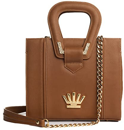 Zamponi® ️ - Elegante Handtasche für Damen, echtes Leder, Schultertasche, viele Taschen mit Fächern - Tote Shopper Bag Große Arbeit Satchel Aktentasche oben Griff, Braun
