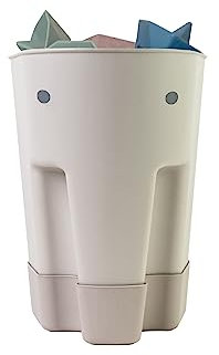 Shnuggle Ellie Bath Toy Storage Scoop | Baby & Toddler Bath Toy Drying Caddy with Drip Tray - Taupe