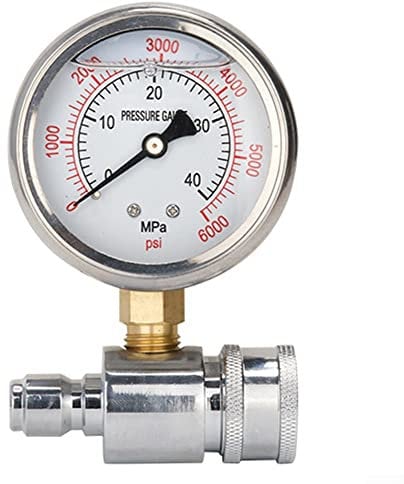 URPIZY Pressure Washer Gauge Kit with 3/8 Inch Quick Connect Socket and , 6000 PSI