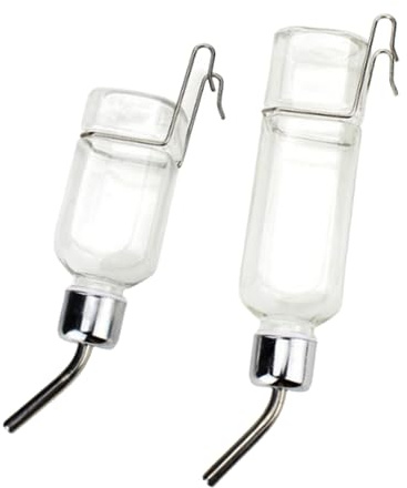 2 Pcs Pet Cage Water Bottle No Drip Small Animal Water Bottle, Hanging Waterer for Rabbit, Guinea Pig, Hedgehog, Squirrel, Rat, Chinchilla, Hamster Dispenser Bottle