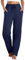 Vlazom Damen Schlafanzughose Modal Lang Weich Loungehose Freizeithose Yogahose Nachtwäsche Hosen mit Taschen Pyjamahose mit geradem Beinil（XL，Marineblau）