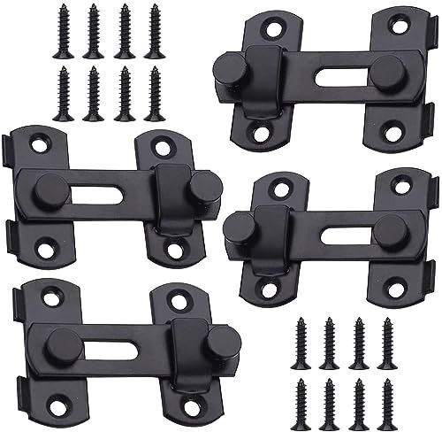 4 Piezas Corredera Hebillas de Pestillo, Pestillo Puerta con Tornillos, Pestillo Puerta Corredera, Cerrojo Puerta de Acero Inoxidable, para Baño, Pestillos de Ventanas, Muebles de Gabinetes