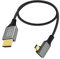 RIIEYOCA 8K Mikro-HDMI auf HDMI Adapterkabel, 90 Grad Linker Winkel, High-Speed 2.1 Verbindungskabel (0.5M) - 8K@60Hz, 4K@120Hz, 48Gbps