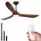 OUENGK 152cm Deckenventilator mit Beleuchtung und Fernbedienung, Silent DC Motor Holz Deckenventilator Licht, 3 Flügel große Indoor Outdoor-Ventilatoren für große Wohnzimmer Garage (60 Zoll/152cm)