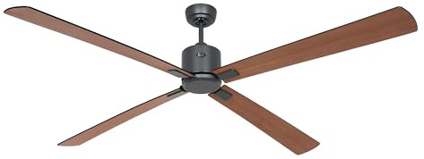 CasaFan ECO NEO III 180 WiFi Deckenventilator, Energiesparender & leiser Ventilator mit hochwertigen Holzflügeln, 6 Geschwindigkeiten mit Fernbedienung, für Räume bis 45 qm & Schrägen bis 23°