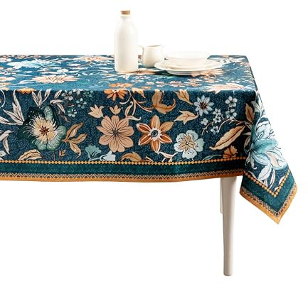 Maison d' Hermine Tischdecke, 100% Baumwolle, 160cm x 220cm dekorative Tischdecke, waschbar, quadratisch, Ostertischdecken für Essen, Hochzeit, Bankett, Buffet, Luxury Loft – Frühling/Sommer
