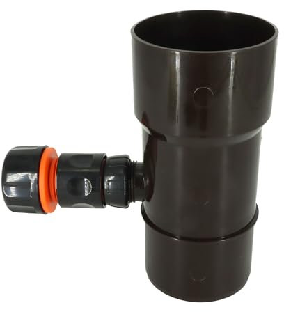 Dachrinnenablauf 90 Wasserfänger Regenwassersammler Regendieb Regenwasser Grafit (Braun, 90)