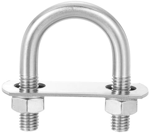 QUARKZMAN Abrazaderas en U Redondas, 8 Juegos de 38mm (1.5) de Ancho Interior y 69mm de Longitud M10 Abrazadera en U de Acero Inoxidable 304 con Tuercas y Placas, para Remolques de Barcos