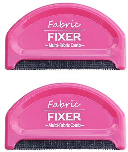 Multi-Fabric Depilling Comb (Pack of 2 in Pink) for Sweaters & Clothing - Fuzz and Pill Shaver for Cashmere, Wool, Cotton, Knits, Fleece and Other Materials