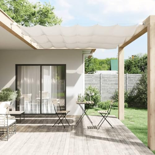 Césped y jardín, vida al aire libre, sombrillas y parasoles al aire libre, toldo vertical blanco, 60 x 270 cm, tela Oxford