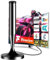TV Aerial Indoor - Freeview HD Digital TV Antenna with 360+ Miles Range, Magnetic Base for Easy Installation, 4K 1080P HDTV Smart TV Compatible, 16.4ft Coaxial Cable for Crysta Reception