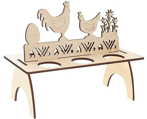 CRILSTYLEO Portauova di Pasqua in Legno Supporto Portaoggetti per Uova Pasquali Decorative Organizzatore Fai da Te per Casa E Festa