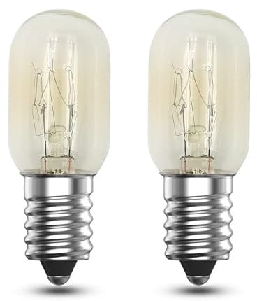 EASYIVY E14 Fridge Light Bulb Dimmable, 230V Pygmy Bulb Small Edison Screw SES Sewing Machine Bulbs, T20 Refrigerator Bulb E14 Salt Lamp Bulb, Warm White 2700K, 2-Pack