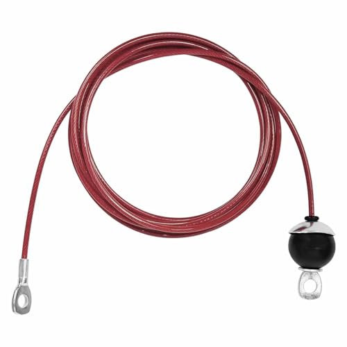 AIKESIWAY Replacement Cables for Home Gym, Fitness Pulley Cable, Weight Machine Replacement Cable -Thick 5mm(0.2inch) Heavy Duty Steel Wire Rope for Home Gym Cable (Type-A (Red Fixed Length), 59)