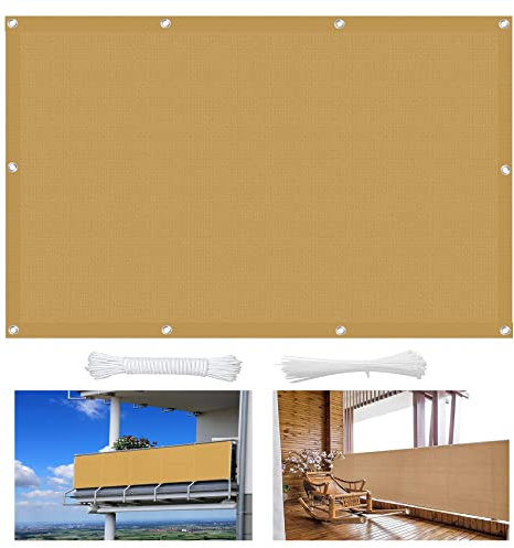 YCNLYSSR Sonnensegel, 1,4 x 3 m, UV-Schutz, 95% Blockierung, Gartenmarkise, mit Befestigungssatz, ideal für Partys auf der Terrasse im Freien, Farbe Khaki