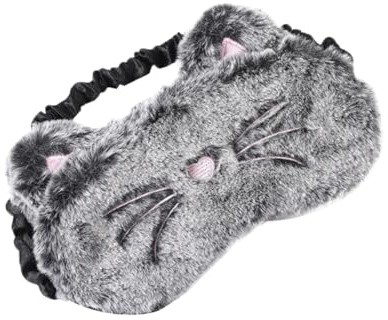 CONGARTENO Masque De Sommeil En Peluche Cache-œil En Soie Noir, Bandeau Doux Et Occultant, Bloque La Lumière Pour Dormir, Voyage, Relaxation, Détente Pour Femmes Et Filles