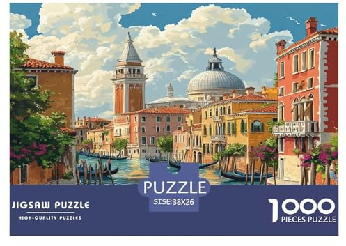 1000 Teile Venedig Wasserstadt Puzzles Perfekt Für Spieleabende Wohnungsdekoration Herausforderndes Stadtlandschaft Puzzle Für Erwachsene Teenager 38x26cm/1000pcs