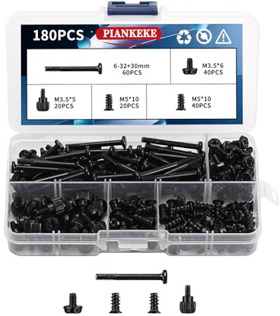 180 Pcs Computer Screws, PC Fan Screws, PC Case Screwsset, Long Short Computer Thumb Screw Set for PCs Fans Hard Drive Standoffs Assortment