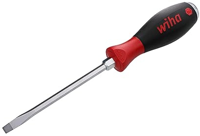 Wiha 53025 Slotted Screwdriver with SoftFinish Handle and Solid Metal Cap, 6.5 x 125mm by Wiha
