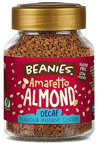 Beanies Decaf Amaretto Flavoured Instant Coffee 50 g (Pack of 6)