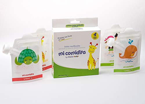 Irisana Baby Wiederverwendbare Quetschbeutel für Babynahrung