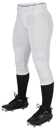 CHAMPRO Tournament Traditional Low-Rise Softball Pants, Girls' Large, White