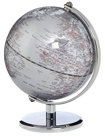 emform Mini-Globus Gagarin Silver, Metall & Kunststoff, 130 x 170 mm