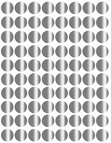 Sticker 13 mm runde Aufkleber - Größe 1,3 cm Klebepunkte 400 Vorteilspack von Royal Green (Silber, 1200)