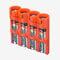 Storacell by Powerpax SlimLine AAA Battery Caddy, Orange, Holds 4 Batteries
