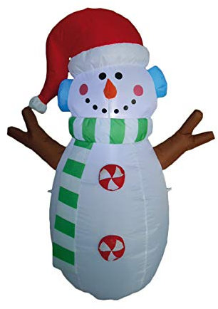 Aufblasbarer Schneemann mit Gebläse und Licht, Höhe ca. 120 cm