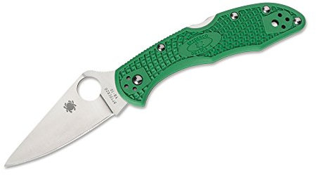 Spyderco Unisex – Erwachsene Taschenmesser Delica Flat Ground Grün, 7.5