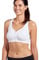 Jockey Women's Mid Impact Zip Front Sports Bra, Pure White, L