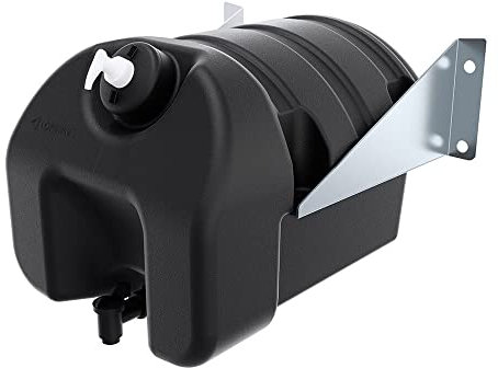 Lokhen Waschwassertank 30 Liter mit Seifenspender, Schwarz, Wassertank mit Halterung