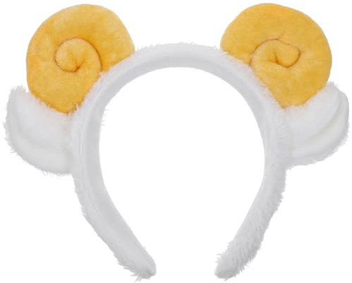 Amosfun plüschtier ohren stirnband shofar schaf horn haarbänder haarbänder kopfbedeckungen für neujahr valentinstag kostüme cosplay (gelb)