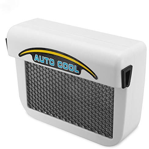 Baceyong - Ventilador de aire para coche, Ventilador solar del coche, ventilador de enfriamiento portátil blanco con energía solar, color blanco